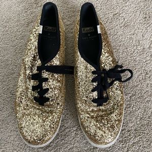 Kate Spade Keds - gold glitter size 10